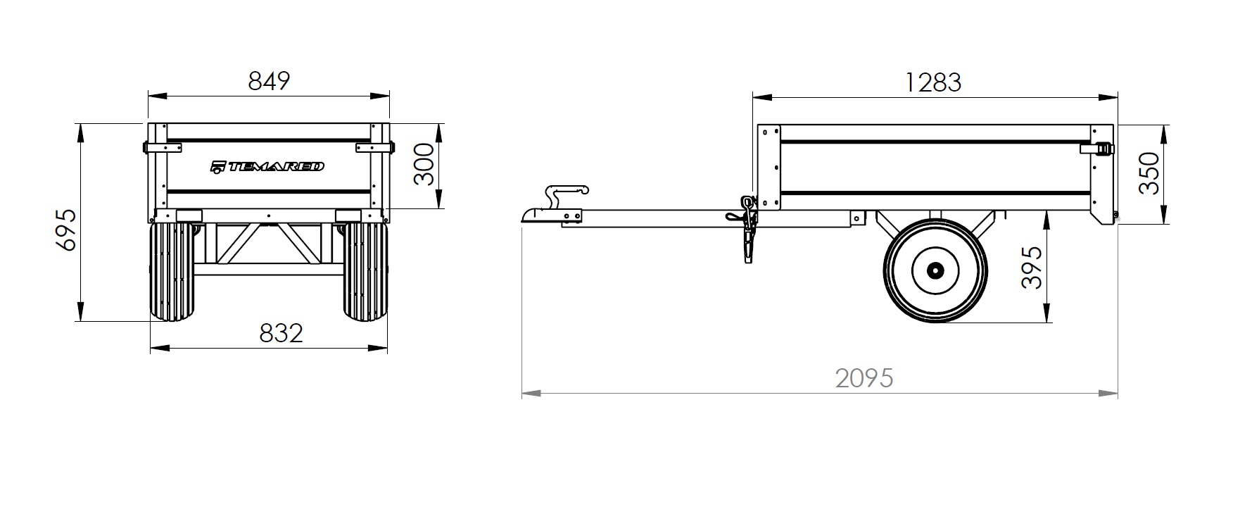 TRELEX Anhänger. Temared ATV Smart 1208